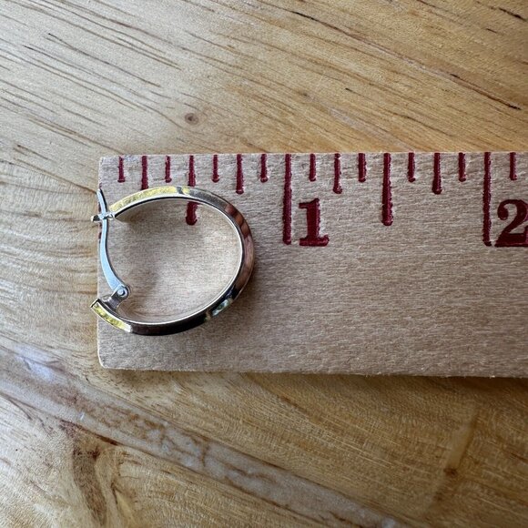 VTG Classic Hoop Earrings 0.75" Leverback Made In DR 925 Sterling‎ 4.4g NWT - Picture 5 of 8